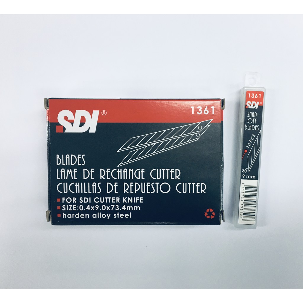 SDI ใบมีดคัตเตอร์ 9x73.4 มม.(*10 หลอด/กล่อง*) รุ่น 1361 ใบมีด 30 องศา ซื้อยกกล่องถูกกว่า ของแท้จากตัวแทนจำหน่าย