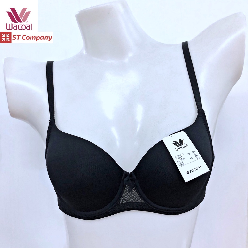 เสื้อใน Wacoal Basic Bra รุ่น WB9895 สีดำ (BL) เต้าseamless มีโครง side fit ช่วยโอบเนื้อเต้าทรงด้านข