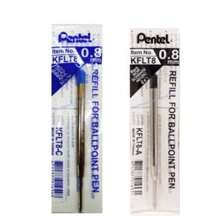 ไส้ปากกา Pentel ลูกลื่น รุ่น KFLT8 ขนาด 0.8 (ราคาต่อ 1 อัน ) เลือกสีหมึกด้านใน