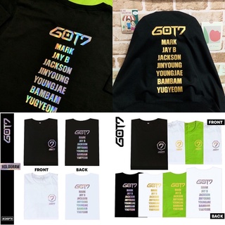 💚 เสื้อ GOT7 🌿 7MEMBERS T-shirt 💿Hologram🏅Gold สกรีนหน้า-หลัง