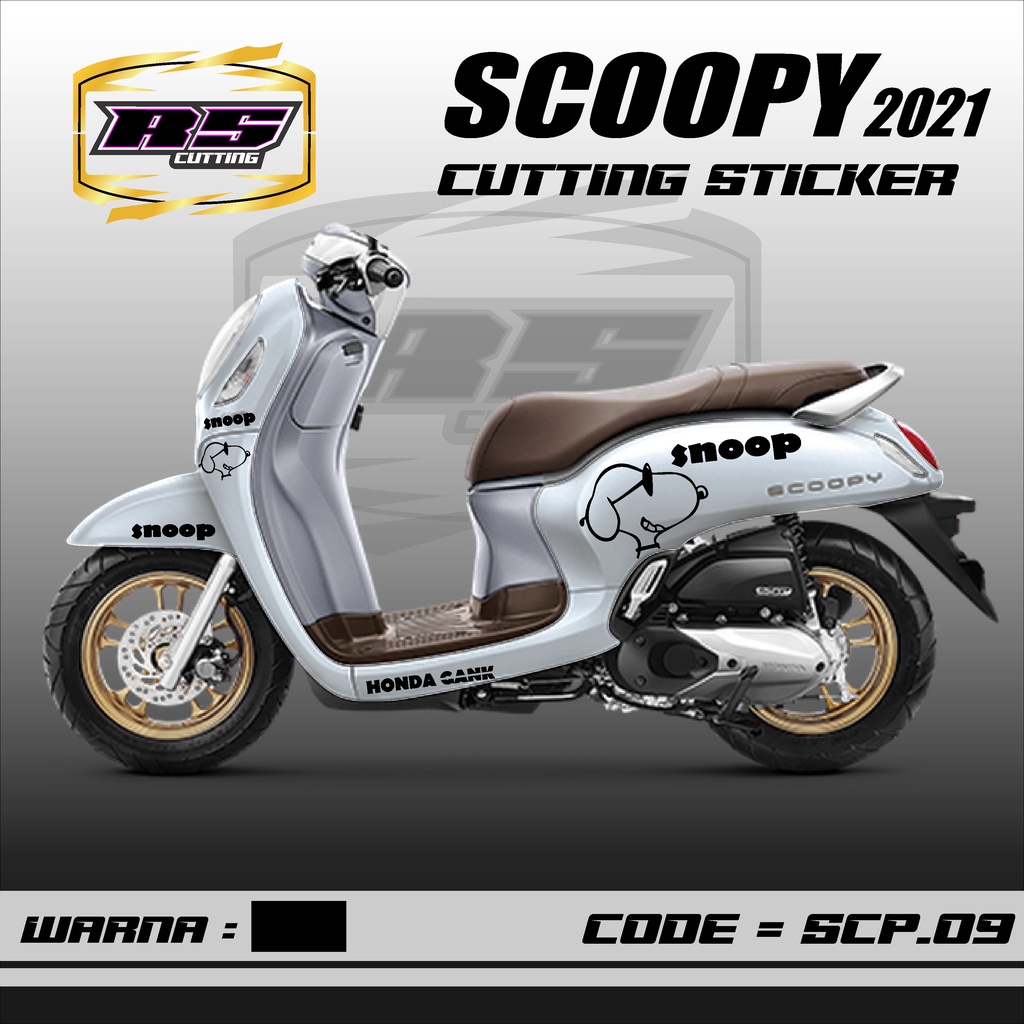 สติ๊กเกอร์ตัดสําหรับมอเตอร์ไซค์ Scoopy, รังไข่ทั้งหมด - Honda Scoopy Prestige Motorcycle Accessories, Cutting Variations, Striping Stickers, Scoopy New 2021 Prestige RS 09