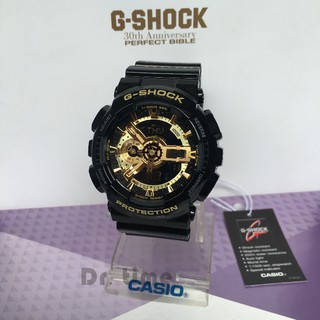 Casio G-SHOCK นาฬิกาข้อมือสุภาพบุรุษ สายเรซิ่น รุ่น GA-110GB-1A - Black/Gold