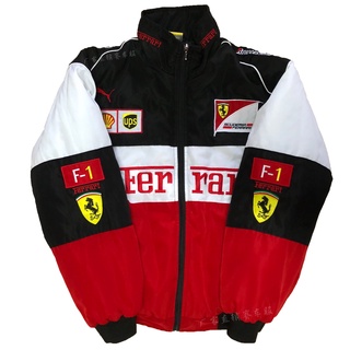 F1 เสื้อแจ็กเก็ตลําลอง ผ้าฝ้าย ปักลาย สไตล์ฮิปฮอป แฟชั่นฤดูใบไม้ร่วง และฤดูหนาว