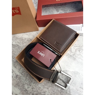 LEVI’S REAL LEATHER BELT &amp; WALLET VALUE PACK  Code:B8D260365  แบรนด์แท้ 100% งาน Outlet