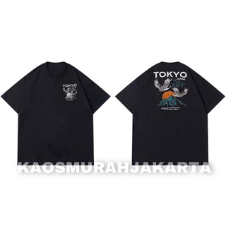 เสื้อยืดผ้าฝ้าย พิมพ์ลาย Tokyo Japang Stork Combed Distro 30s สีดํา สําหรับผู้ชาย และผู้หญิง