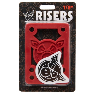 Pig Piles Hard Risers Red 1/8" Skateboard Riser Pads