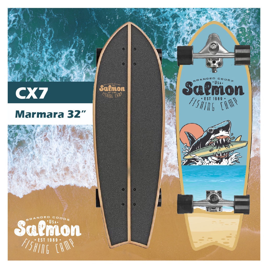 (พร้อมส่งจากไทย) เซิฟสเกต เสริฟสเกต SurfSkate CX7 ทรัคสปริงค์ Salmon ขนาด 30/32 นิ้ว