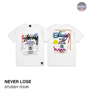 เสื้อยืดสกรีนลายแนวสตรีท STUSSY TOUR 🔥 Neverlose  เสื้อผู้ชาย/ผู้หญิง  oversize SML