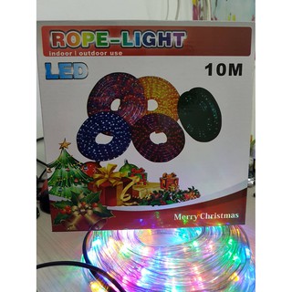 ไฟเส้นสายยาง LED ROPE LIGHT ปลั๊กยาว 10เมตร แสงไฟกระพริบ เปิดค้าง / ปรับจังหวะได้