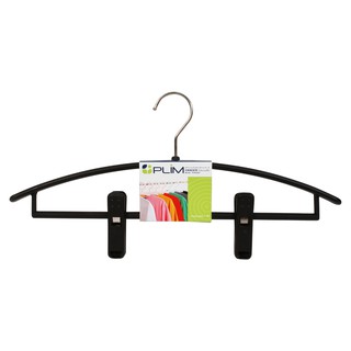 ไม้แขวนเสื้อ ตากผ้า ไม้แขวน ไม้แขวนเสื้อ มีหนีบ HHG003-B ดำ PLIM CLOTHES HANGER HHG003-B BLACK PLIM