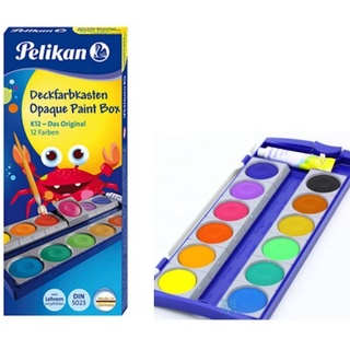 Pelikan สีน้ำหลุมตลับทึบแสง​ 12 สี  รุ่น 735K12