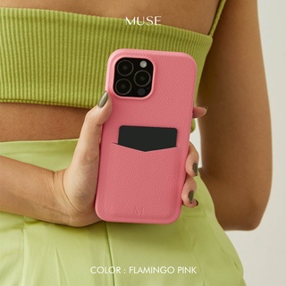 (โค้ด8MUSE130ลด130.-)MUSE Pebbled Card Holder Phone Case(NEW)