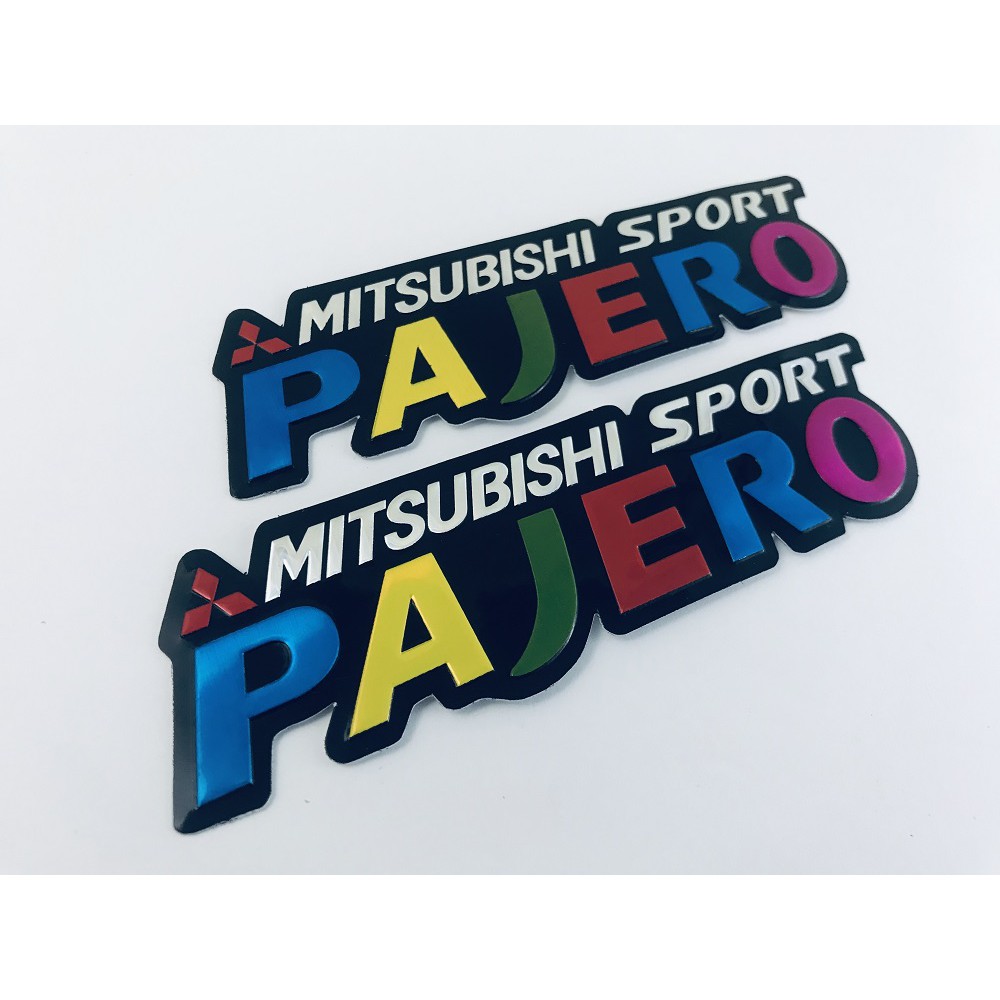สติ๊กเกอร์ Pajero Sport สติกเกอร์ แต่งรถ ติดรถ รถยนต์ Stickers 2ชิ้น 3D ตัวนูน ติดกระจก ประตู ข้างรถ ท้ายรถ ติดสเกิร์ต