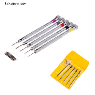 [takejoynew] 5x precision screwdriver set watch jewelry watchmaker repair tool 5 spare heads
 Tjn