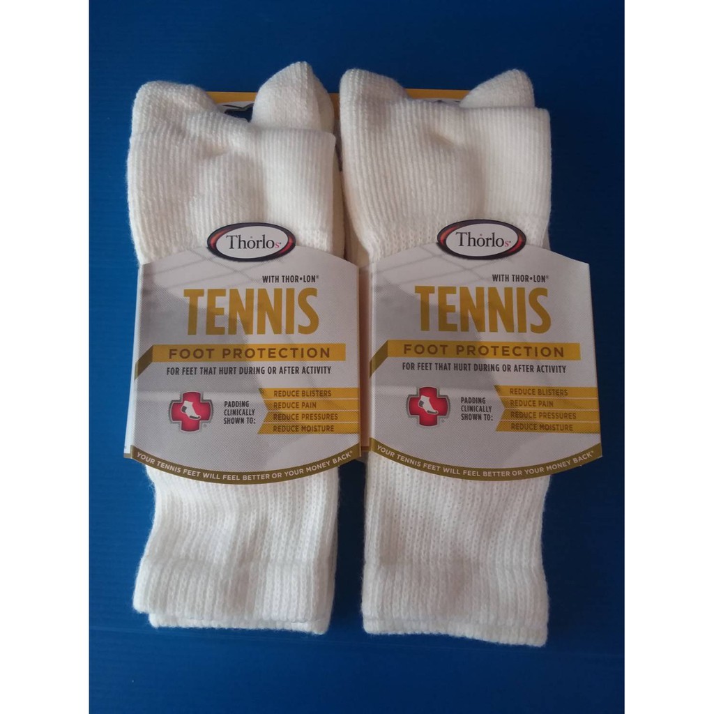 Thorlo Tennis ถุงเท้าหนาสำหรับนักเทนนิสและแบดมินตันแบบยาว