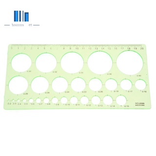 Green Plastic Students Rectangle Shape Drawing Circle Template Ruler