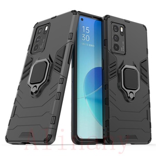 เคส OPPO Reno6 Pro 5G / Reno6 5G ฮาร์ดเคสกันกระแทกเคสโทรศัพท์ Hybrid Armor Shockproof Ring Case OPPO Reno 6 Pro 5G Cover Stand