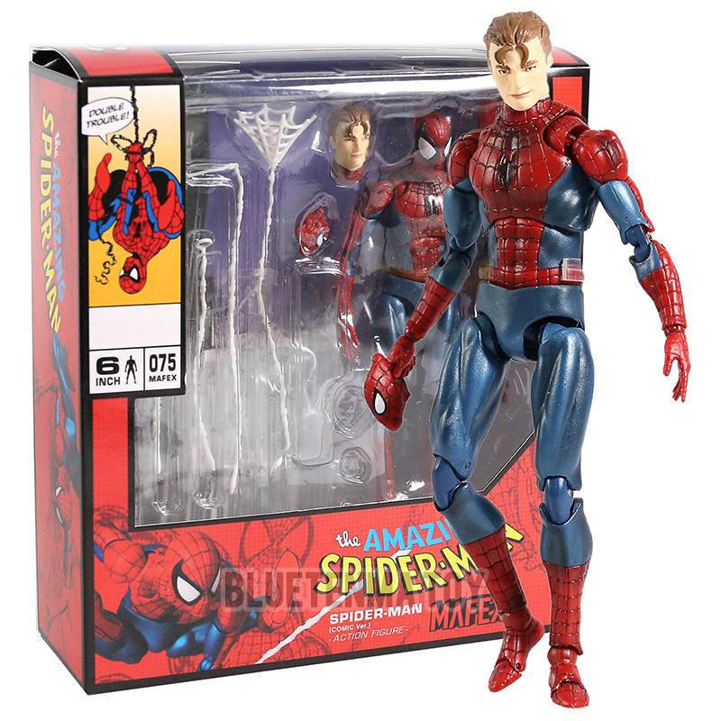 โมเดลฟิกเกอร์ Marvel Mafex Avengers 075 Spider Man MAF075 The Amazing Spider Man PVC ของเล่นสําหรับเ