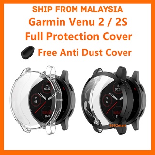 Garmin Venu 2 / 2S / 2 Plus / Vivoactive 4 / 4S เคสป้องกันเต็มรูปแบบ TPU นิ่ม เคสป้องกันเต็มจอ