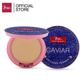 BSC JEANS CAVIAR COLLAGEN POWDER SPF45 PA+++ เนื้อแป้งสัมผัสบางเบา ผิวหน้าแลดูกระจ่างใส ปริมาณ 9.5 กรัม