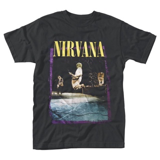 เสื้อยืดราคาถูกสุดๆเสื้อยืด ผ้าฝ้าย 100% พิมพ์ลาย Nirvana Stage Jump สีม่วง สีดํา สําหรับผู้ชายขนาดเต็มS-5XL