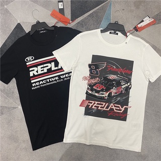 [S-5XL]Replay เสื้อยืด คอกลม แขนสั้น พิมพ์ลายโลโก้ สไตล์คลาสสิก สําหรับผู้ชาย