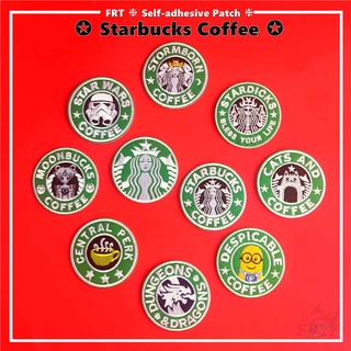 ☸ Starbucks Coffee Style Self-adhesive Sticker Patch ☸ 1Pc Fashin Brand Minions Star Wars Iron on Sew on Clothes Bag Accessories Decor Badges Patches