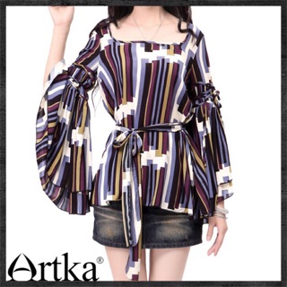 เสื้อแขนยาวผูกเอวเก๋ๆ แบรนด์แท้ ARTKA