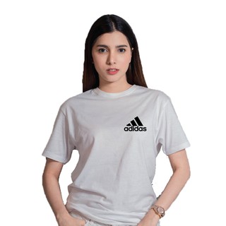 เสื้อ adidas (สีขาว) เสื้อยืดแฟชั่น เสื้อคอกลม ผ้าcotton Fully comb 100% สวมใส่ได้ทั้งหญิงและชาย