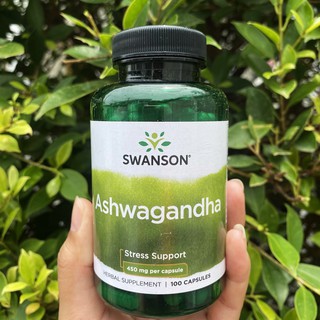 โสมอินเดีย Ashwagandha 450 mg 100 Capsules (Swanson®)