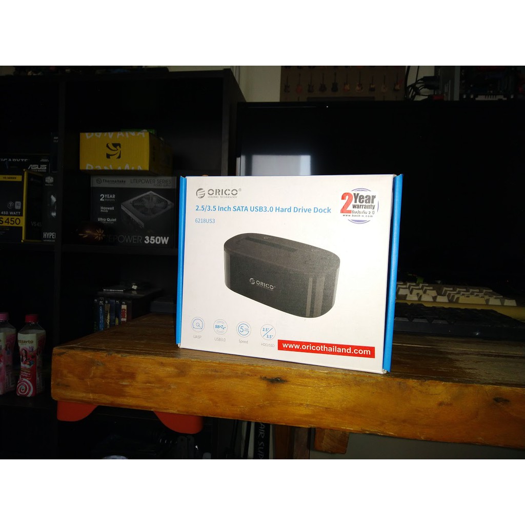 ORICO Docking 2.5/3.5 Sata 1Bay (6218 US-3) Black - โอริโก้ด๊อกกิ้ง สำหรับ HDD/SSD ขนาด 2.5-3.5 USB3