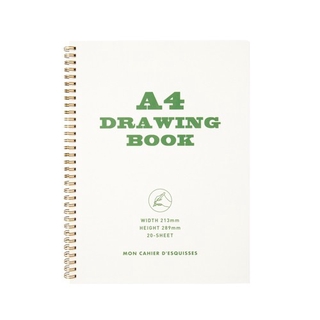 [ARTBOX] สมุดบันทึกสีเขียวสำเนาสมุดวาดเขียน A4 แนวนอนและแนวตั้ง