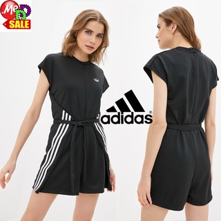 Adidas - ใหม่ ชุดจัมพ์สูทขาสั้น มีสายผูกเอว ปรับขนาดเองได้ ADIDAS 3-STRIPES JUMPSUIT GN3175