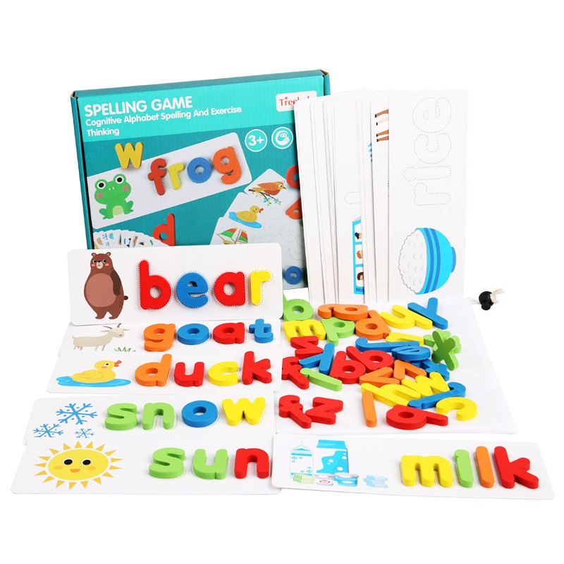 OhlalaToy พร้อมส่ง Spelling game ของเล่นไม้สะกดคำภาษาอังกฤษ สำหรับเด็ก สไตล์ Montessori - รูปที่ 4