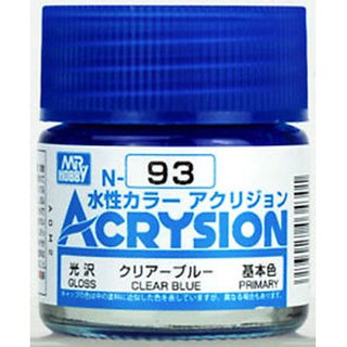 Mr.Hobby สีสูตรน้ำ Mr.Acrysion N93 Clear Blue สีสำหรับพลาสติกโมเดล