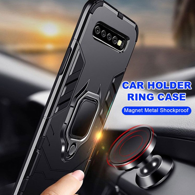 เคสโทรศัพท์มือถือกันกระแทกพร้อมแหวนตั้งสําหรับ Samsung Galaxy S10 Plus S10E J4 J6 A8 Plus A9 A7 A8+ 