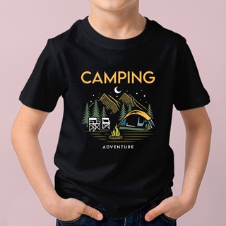 เสื้อผ้าเด็ก เสื้อยืดเด็ก Camping 2 เสื้อเด็กคอกลมแขนสั้น