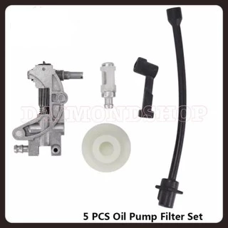 ชุดปั้มน้ำมัน (1Set/5pcs ) ชุด ปั๊มน้ำมันสำหรับ 4500 5200 5800 45CC 52CC 58CC เบนซิน chainsaw อะไห