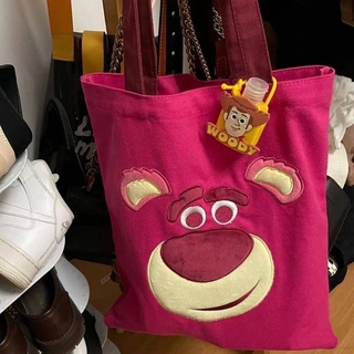 Gala Lotso ins กระเป๋าสะพายไหล่ ผ้าแคนวาส ลายการ์ตูนน่ารัก ความจุขนาดใหญ่ แฟชั่น สําหรับนักเรียนหญิง