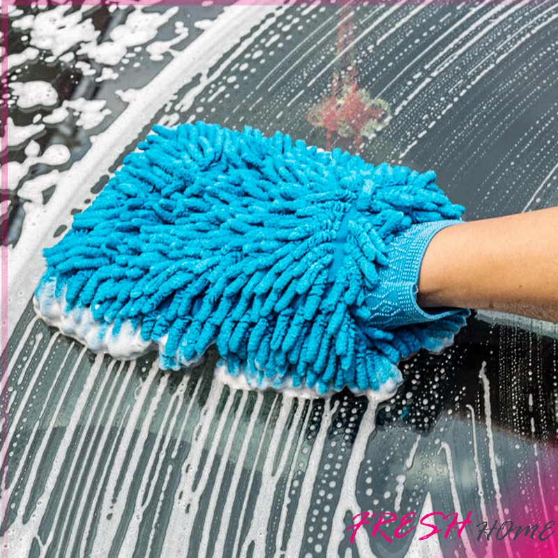 ถุงมือล้างรถไมโครไฟเบอร์ตัวหนอน  เช็ดรถ ถุงมือล้างจาน car wash gloves - รูปที่ 3
