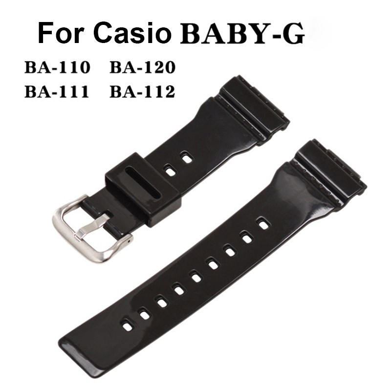 สายนาฬิกาข้อมือซิลิโคนสีดําสําหรับ Casio G - Shock Baby - G Ba110 Ba111 Ba112 Ba130 Ba120