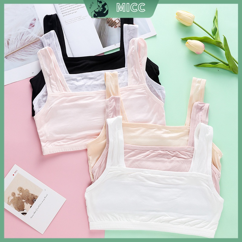 13-16y 30-50 กก. เสื้อชั้นในเด็กผู้หญิง นุ่มสบาย ผ้าโมดอล ไม่มีโฟม