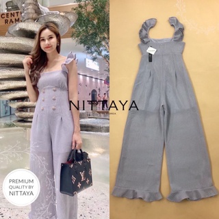 Nittaya​ จั้ม​สูท​ขายาวสีเทา ชุดสีเทา ชุดหมี จั้มสูท ชุดลูกไม้ 💗XS💗