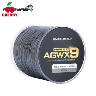 ใหม่ Angryfish Diominate X9 Pe สายเอ็นตกปลา 9 เส้น 500ม./547Yds 15Lb-100Lb สีเทา