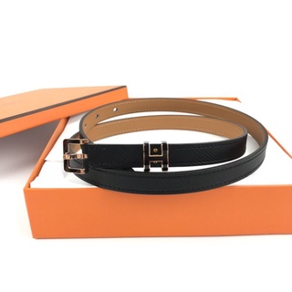 New Hermes Pop H Belt in Black Epsom Rghw Stamp Z