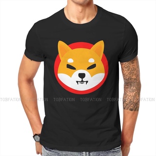 เสื้อยืดผ้าฝ้ายพิมพ์ลายขายดี เสื้อยืดคอกลม ผ้าฝ้าย พิมพ์ลาย Crypto Shiba Inu Coin สําหรับผู้ชาย