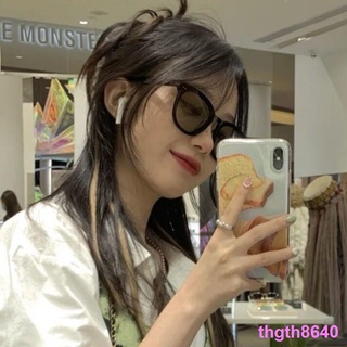 ﹊jennie the same gm sunglasses female summer sunscreen orange glasses round face thin net red color sunglasses polarized