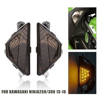 ไฟเลี้ยวหน้ารถจักรยานยนต์เหมาะสำหรับ Kawasaki Ninja 250/300 13-16 ไฟเลี้ยวหน้า