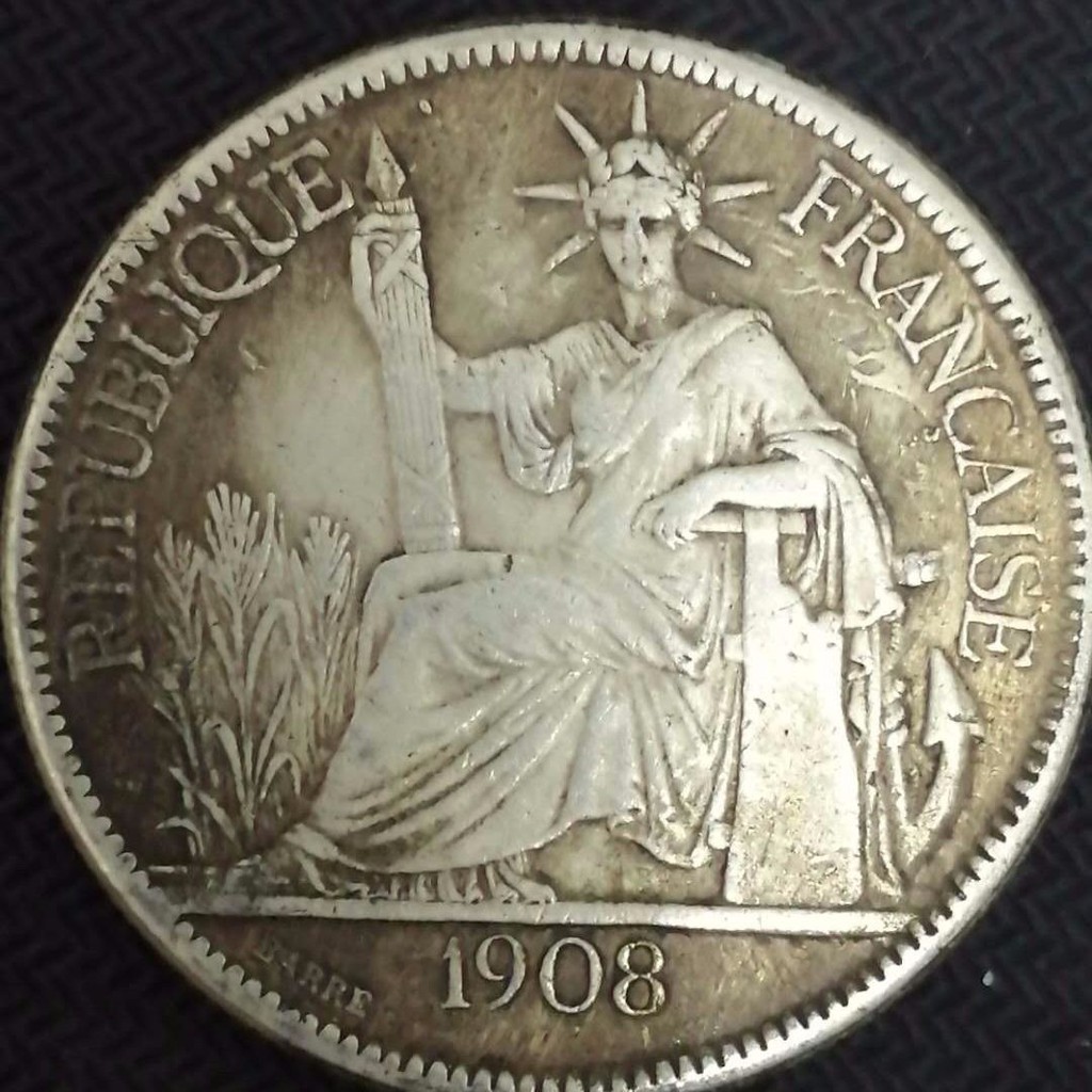 เหรียญจีน เหรียญจีนโบราณตะวันตกเหรียญเงิน1908นั่งสถานีเหรียญเก่าของมหาสมุทรคอลเลกชันเหรียญโบราณ
