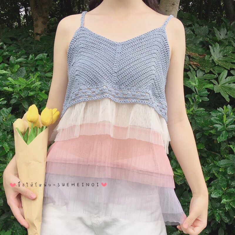 SHN เสื้อผ้าแฟชั่น เสื้องานถักระบาย รุ่น L23-01